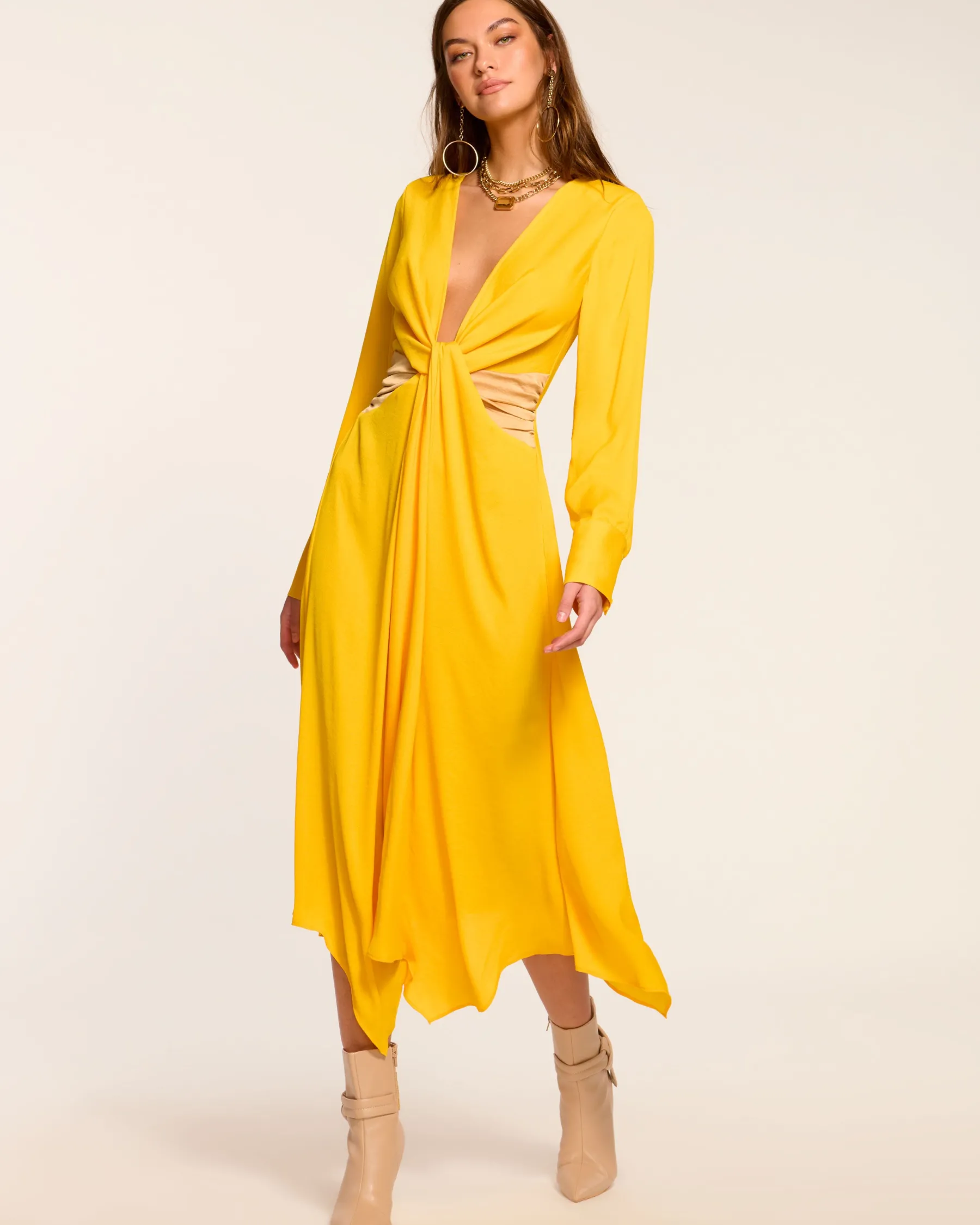 Ramy Brook Colorblock Tatia Long Sleeve Midi Dress Daisycolorblock Shop